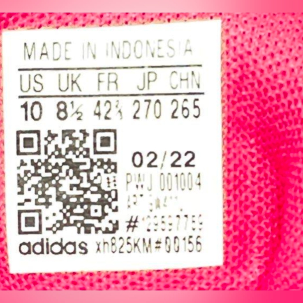 Adidas Duramo SL 2.0 'Black Team Real Magenta' Running Shoes Size 10 Like New - Picture 9 of 11